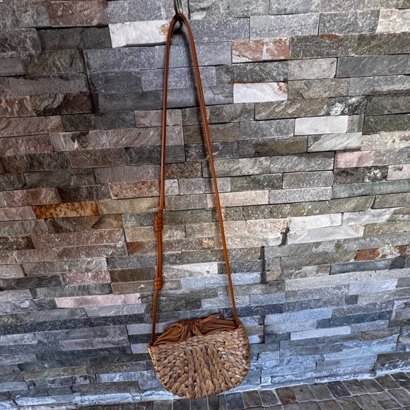Handbags - Brown Woven Crossbody Bag